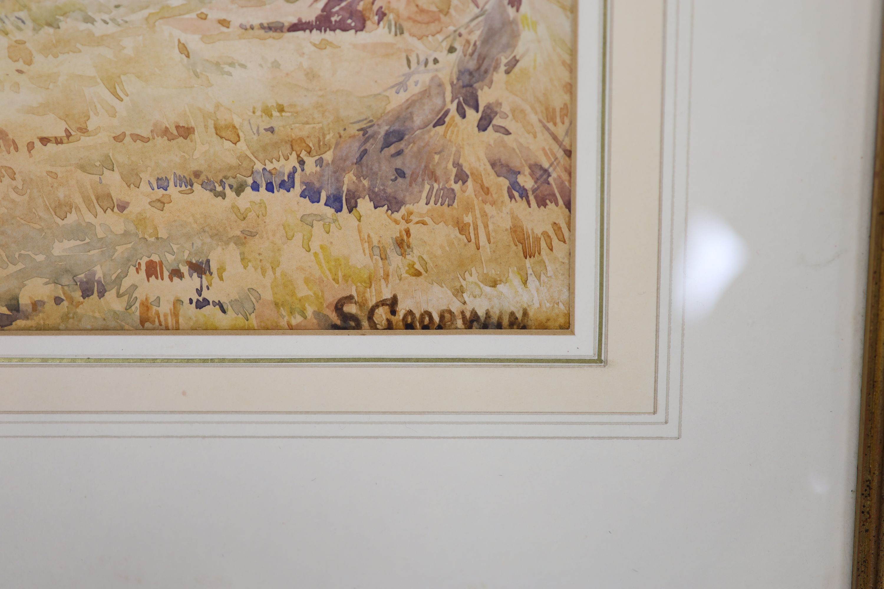 Sydney Goodwin (1867-1944), watercolour, 'A Sussex Cornfield', signed, 28 x 48cm